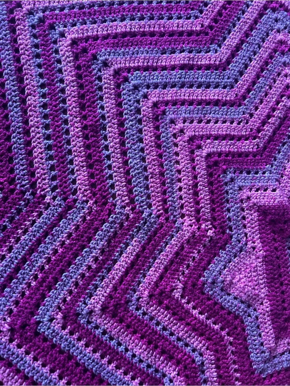 Star-Shaped Crochet Afghan 8 point, retro, 64”